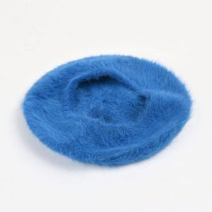 Béret en tricot jacquard pour femme, automne-hiver, style coréen, couleur bonbon, casquette décontractée, béret de peintre - Product Image 5