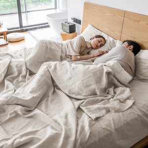 Set di <span class=keywords><strong>Lenzuola</strong></span> in Lino Morbido, Copripiumino in Lino, Set Biancheria da Letto Stonewashed, <span class=keywords><strong>Lenzuola</strong></span> King Size di Lusso - Product Image 5