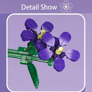 Per stampo re 24014 viola viola fiore blocco di costruzione Set 145 pz Bouquet blocchi per bambini da 5 a 7 anni - Product Image 4