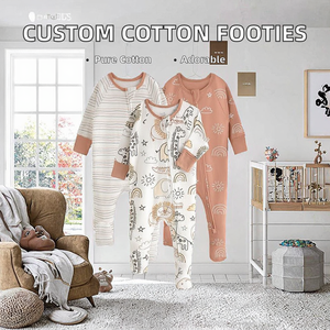 Pijama de Bebé Recién Nacido con Cierre de Dos Vías, 100% Algodón, Diseño Sólido, Tejido de Punto de Alta Calidad, con Logotipo Personalizado - Product Image 2