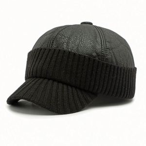 Casquette de baseball pour hommes d'âge moyen et âgés, protection des oreilles, polaire chaude, casquettes de sport épaisses en cuir PU pour l'automne et l'hiver - Product Image 4