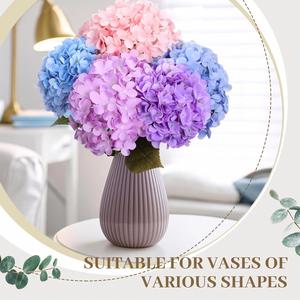 Haies d'hortensias artificielles en soie faites à la main, réalistes et de haute qualité, à 5 têtes, modernes, pour Noël, mariage, fête des Mères, Saint-Valentin - Product Image 3