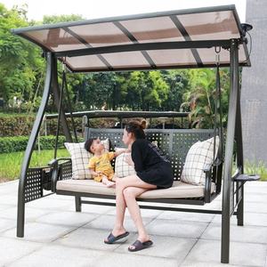 Silla Columpio Doble de Estilo Americano para Exteriores, con Energía Solar, Construcción de Aluminio Fundido, para Patio o <span class=keywords><strong>Terraza</strong></span> - Product Image 1