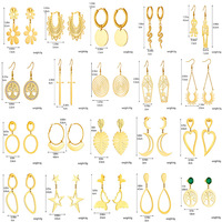 Boucles d'oreilles pendantes personnalisées en acier inoxydable plaqué or, motif papillon et fleur, pour Halloween, inaltérables