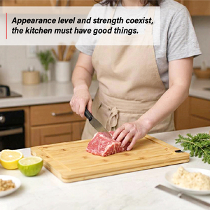 Tablas de Cortar de Bambú Natural WDF al por Mayor, Tablas de Picar con Afilador de Cuchillos y Ranura para Jugos - Product Image 4