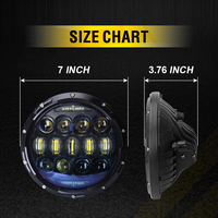 Haute intensité 130W 7 "pouces rond phare LED DRL ambre tournant lumières 12V 24V phare pour Jeep Wrangler JK TJ CJ