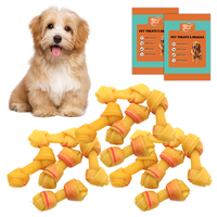 Friandises dentaires pour chiens Pal's Delight, os à mâcher en cuir de vache noué de 2,5 pouces avec des bouchées de poulet pour nettoyer les dents des chiens