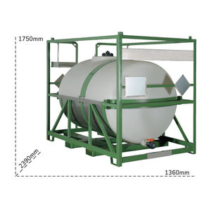 Réservoir en polyéthylène cylindrique horizontal Carvel 1360x2390x1750mm pour marchandises dangereuses, 2400lt - Product Image 2