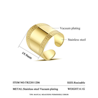 SP-LAM Frau Gold Design weiblich leer Schmuck 18K Edelstahl Dame Hochzeit Verlobung Luxus Band lange Fingerring