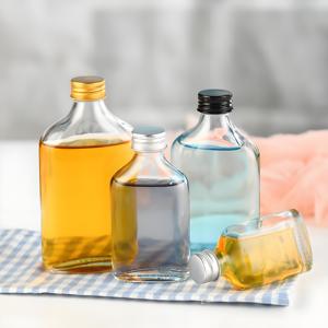 투명 유리 음료 병 알루미늄 캡 와이어 씰 주스 병 100ml 200ml <span class=keywords><strong>250ml</strong></span> 500ml 음료 플랫 콜드 드링크 병 - Product Image 2