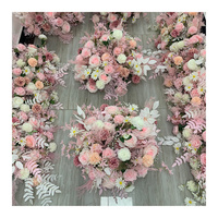 Chemin de table de mariage personnalisé en soie artificielle de bonne qualité + mousse, fleur rose, boule, centre de table 2024, fête des mères, Noël