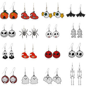 Halloween Creative Gold Plated Alloy Charm Earrings for Girls-Party &amp; Gift <strong>Dress</strong> up Accessories - Product Image 2