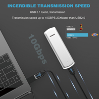 FIDECO Aluminio USB C 3.1Gen2 10Gbps Herramienta Gratis M2 SATA Caja SATA Ssd Boxeo