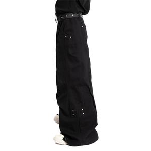 New Arrival Fashion Custom Logo <b>Low</b> <b>Waist</b> Oversized Black Wide Leg Pants Men Baggy <b>Flare</b> Pants - Product Image 5