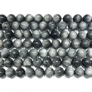 Natural Round Hawk's Eye AA Beads, Eagle Eye Beads, Gray Tiger Eye for DIY Jewelry Making 6mm 8mm 10mm 12mm