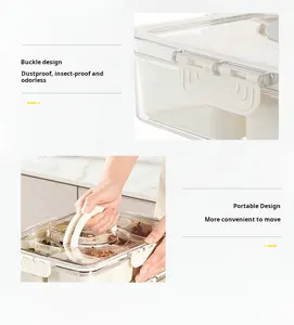 Choice Fun Bandeja para servir alimentos dividida de plástico transparente con tapa y Asa Contenedor de almacenamiento de especias