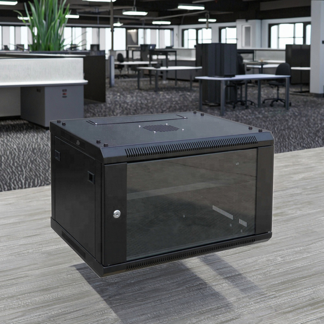 Server Rack 4U-20U Wall-Mounted Custom Size 19-Inch SPCC Cold Steel Black YUSHI Brand CE Certified China Stock Network Cabinet