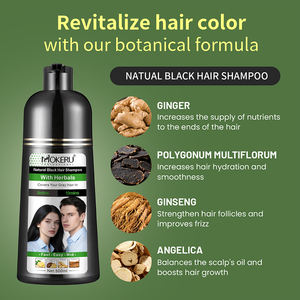 MOKERU Shampoo Colorante per Capelli alle Erbe Senza PPD, Tinta Nera Permanente Rapida in 5 Minuti con Olio di Argan, Copertura Capelli Grigi, 500ml - Product Image 3