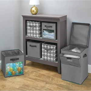 Có thể gập lại ráp vải vải quần áo bẩn Giỏ túi giặt giỏ giặt cản trở - Product Image 6