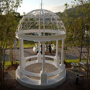 आसान असेंबली धातु फ्रेम के साथ बगीचे टिकाऊ निर्माण के लिए सुरुचिपूर्ण कास्ट आयरन गज़बो - Product Image 2