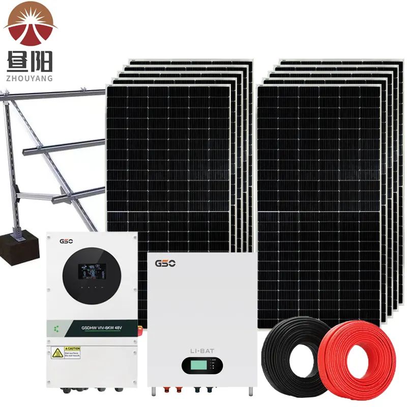 Ensemble complet de système d'alimentation de panneau solaire du système solaire hybride 10kW 15kW 20kW pour le ménage