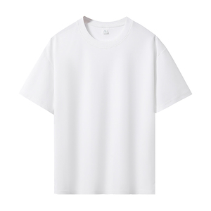 Camiseta Casual de Manga Corta para Hombre, Cuello Redondo, Corte Regular, Color Sólido, Algodón Peinado Doble de 210 g/m², 50S - Product Image 2