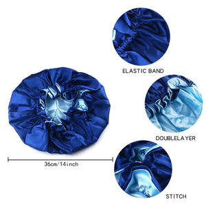 SOLPOP <span class=keywords><strong>Bonnet</strong></span> de nuit réversible en satin double couche pour femme, turban ajustable avec élastique - Product Image 5