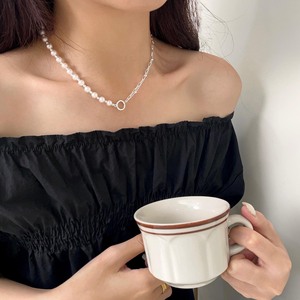 Yinruitai S925 Sterling Silver Pearl <b>Necklace</b> With Round <b>Ring</b> Clasp For Women Everyday Wear Autumn Winter Sweater Chain - Product Image 3