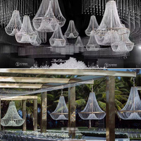 Hôtel mariage mariage événement plafond luxe fleur forme cristal décoration lampe lustre suspendu