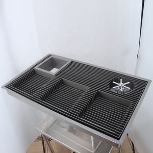 Barra de cocina comercial, Mostrador de cafetería, Mostrador de acero inoxidable con enjuagador de vidrio y <span class=keywords><strong>escurridor</strong></span> - Product Image 2