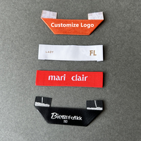 Étiquettes de col en tissu de haute qualité, logo de marque personnalisé, luxe, damassé, haute densité, tissage, logo central, texte pour vêtements