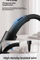 Kabel Display Light 240W 48V5A Pengisian Cepat Zinc Alloy+Nylon USB 2.0 USB-C ke Type-C 1m untuk iPhone 15Pro Kabel Data