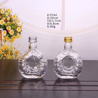 Mini bouteilles d'alcool en verre transparent de 1 oz Mini bouteilles de whisky 30ml 50ml Petite bouteille d'alcool à vin avec bouchon hermétique