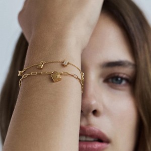 <span class=keywords><strong>Bracelet</strong></span> d'été en argent 925 avec cadenas et clé en forme de cœur de <span class=keywords><strong>lotus</strong></span> en or vermeil 18 carats pour <span class=keywords><strong>bracelet</strong></span> en zircone cubique - Product Image 3