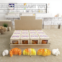 Jouet Squishy en forme de Croissant, en Silicone Souple TPR, Anti-stress, Jouet Sensoriel de Bureau, Simulation Alimentaire