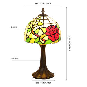 European Retro Style Table Light Creative Art Decorative Table <b>Lamp</b> with Stained Glass <b>for</b> Offices and <b>Bedrooms</b> - Product Image 5