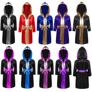 Muestra Gratuita de Disfraz de <span class=keywords><strong>Boxeo</strong></span> para Niños y Adultos, Disfraz de Cosplay, Capa con Capucha de Satén con Ribete Metálico y Cinturón a Juego, para Actuaciones <span class=keywords><strong>en</strong></span> Escenario - Product Image 1