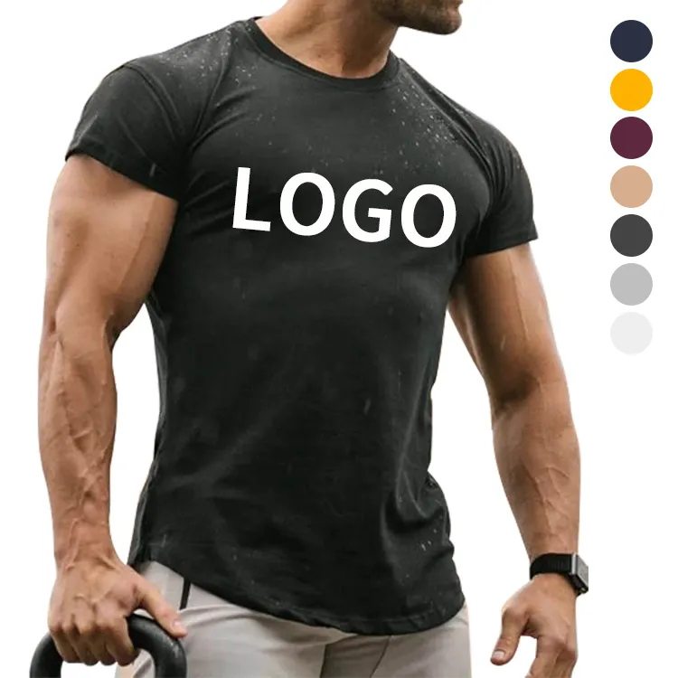Wholesale Factory Custom Breathable Activewear Training T-Shirt Men Fitness Muscle Fit Gym Sport T Shirt