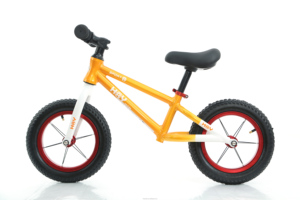 Vélo d'équilibre <span class=keywords><strong>pour</strong></span> enfants en aluminium avec revêtement en cuir écologique, stable, haute élasticité, color-block, pneus de 12 pouces, <span class=keywords><strong>pour</strong></span> 2-7 ans - Product Image 2