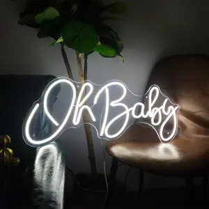 Декоративные Ландшафтные светильники с изменением цвета, водонепроницаемые светодиодные неоновые вывески с надписью Oh Baby на заказ, настенная лампа, ночник, декор для комнаты