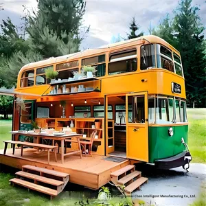 Autobús <span class=keywords><strong>de</strong></span> arte del hierro rosa <span class=keywords><strong>de</strong></span> doble capa 220V Tienda Móvil para el <span class=keywords><strong>mercado</strong></span> nocturno famoso en Internet que atrae ventas populares para la comida del autobús del té <span class=keywords><strong>de</strong></span> la leche - Product Image 3