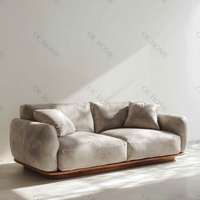 Ensemble de canapés carrés modernes et convertibles de haute qualité pour salon, avec rembourrage en éponge et structure en bois, revêtement en tissu