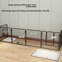 Enclos pliable simple et écologique pour chien, en métal tubulaire carré thermolaqué, combinaison libre, pour intérieur