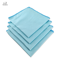 Serviette de nettoyage automobile professionnelle en microfibre tissée, sans peluches, sans traces, pour vitres, miroirs et détails chromés, 250 g/m², bleue