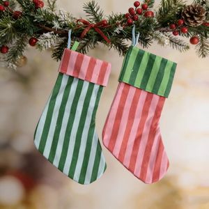 Vintage <b>Striped</b> Christmas <b>Stockings</b> High Quality Cloth Classic Style Gift <b>Stockings</b> - Product Image 1