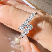 IGI-gecertificeerde laboratorium gekweekte diamanten platina ring 1 ct briljant geslepen belofte ring fijne sieraden bruid verjaardag Valentijn cadeau ShineForge