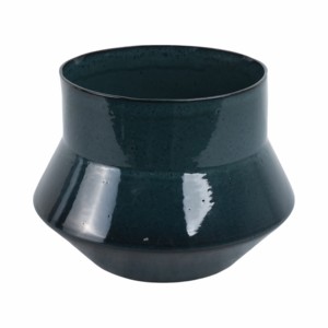Vaso in ceramica a forma larga e allargata per decorare il soggiorno, l'ufficio, vaso in terracotta per piante da interno, vaso per fiori. - Product Image 4