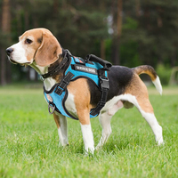 HIPHOPPET Harnais tactique réfléchissant réglable à 2 clips, personnalisé en usine, pour chien de service, avec laisse anti-traction, pour petits chiens