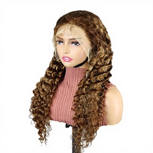 Perruques en cheveux humains à 200 % de densité, 10-30 pouces # Perruques Lace Front Deep Wave couleur 99J, Perruque Lace Frontale Transparente 13x4 Cheveux Raides - Product Image 6