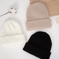 Topi Beanie Wol Anak Unisex Musim Gugur Musim Dingin, Hangat, Anti Angin, Pelindung Telinga, Rajutan Bergaris untuk Bayi